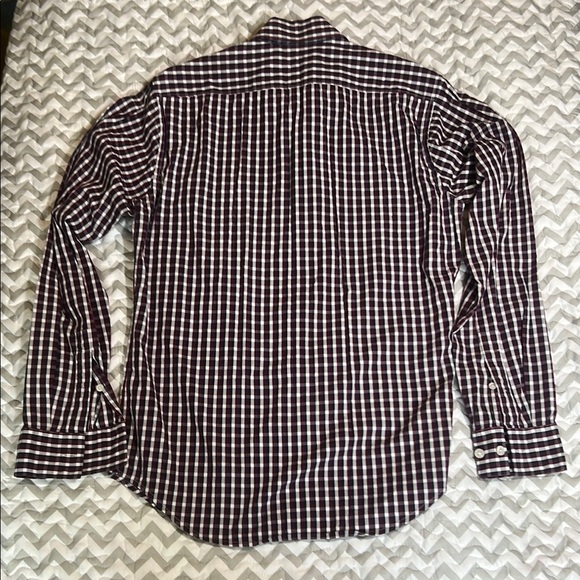 Theory Women's Plaid Button Down Shirt Purple Blue White sz XS - Picture 9 of 9